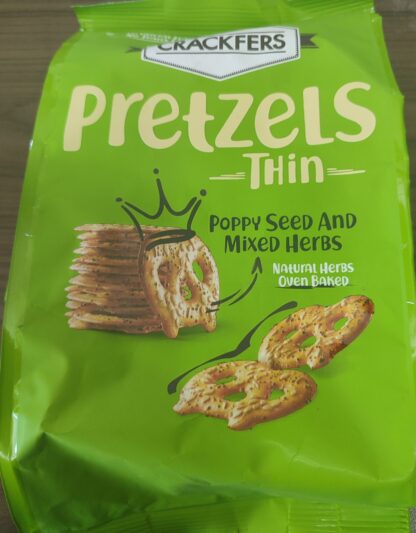 pretzels thin mixed poppy seeds and herbs