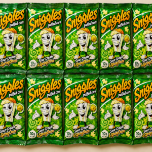 Sniggles puffed corn White cheddar and spring onion 10x16g